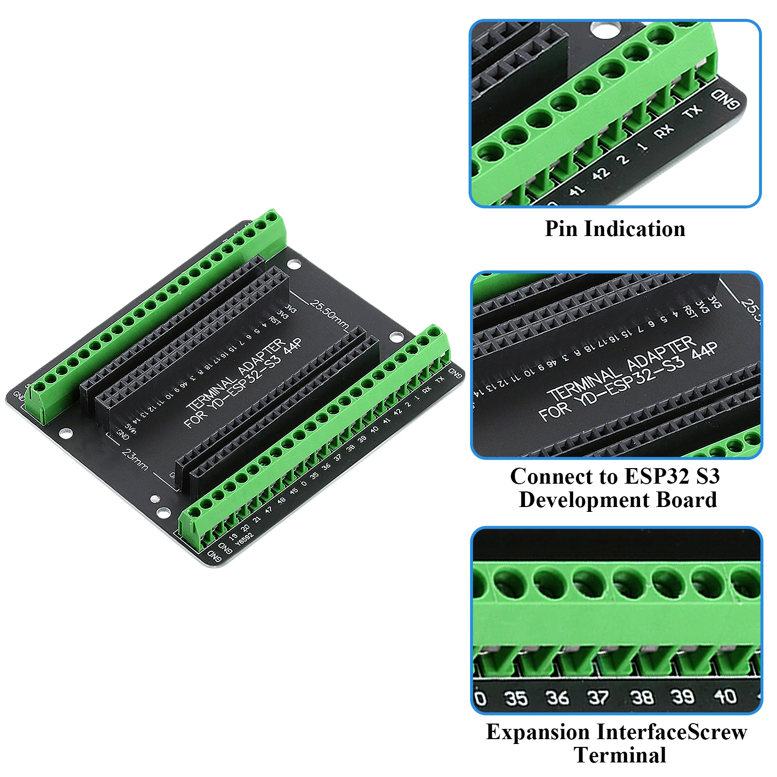 Фото Модуль Wi-Fi и Bluetooth 2.4G MCU ESP32-S3WROOM1 N16R8 44Pin Type-C, плата разработки ESP32-S3 с комплектом адаптеров расширения №5
