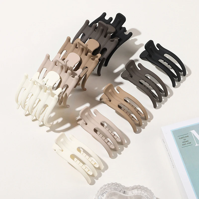 

1 PC Vintage Frosted Solid Color Hair Clip Fashion Three-tooth Duckbill Hairpin Hair Accessories Crab Clip Acrylic Hair Claws