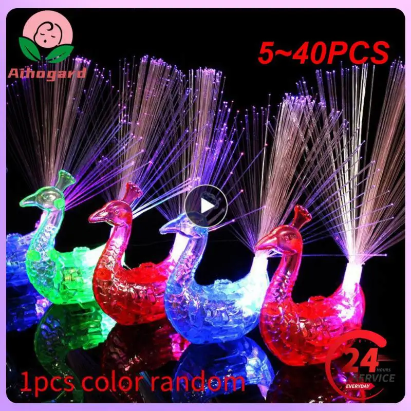 

5 ~ 40 шт. красочные светящиеся игрушки для детей, павлиний палец, светодиодная лампа, кольца, Умная игрушка для детей