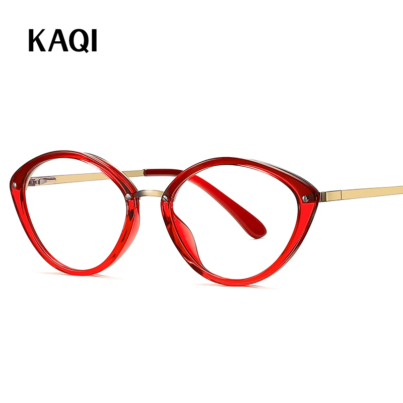 

TR Optical Glasses Frame Women Men Round Oversized Eyeglasses Frames Metal Spectacles Clear Lenses Glasses Cat Eyes Retro New