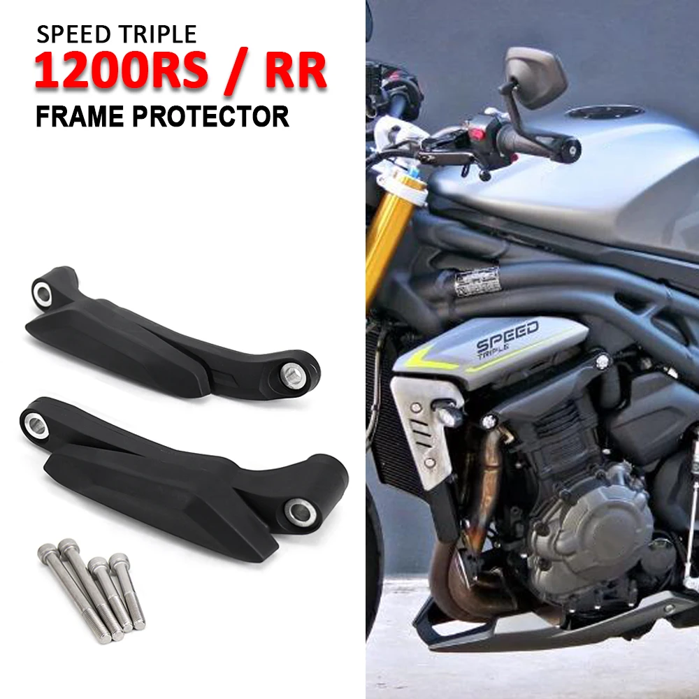 Motorcycle 1 pair Black Frame Sliders Crash Protector For SPEED TRIPLE 1200RS 1200 RS Engine Protection For Speed Triple 1200RR enlarge