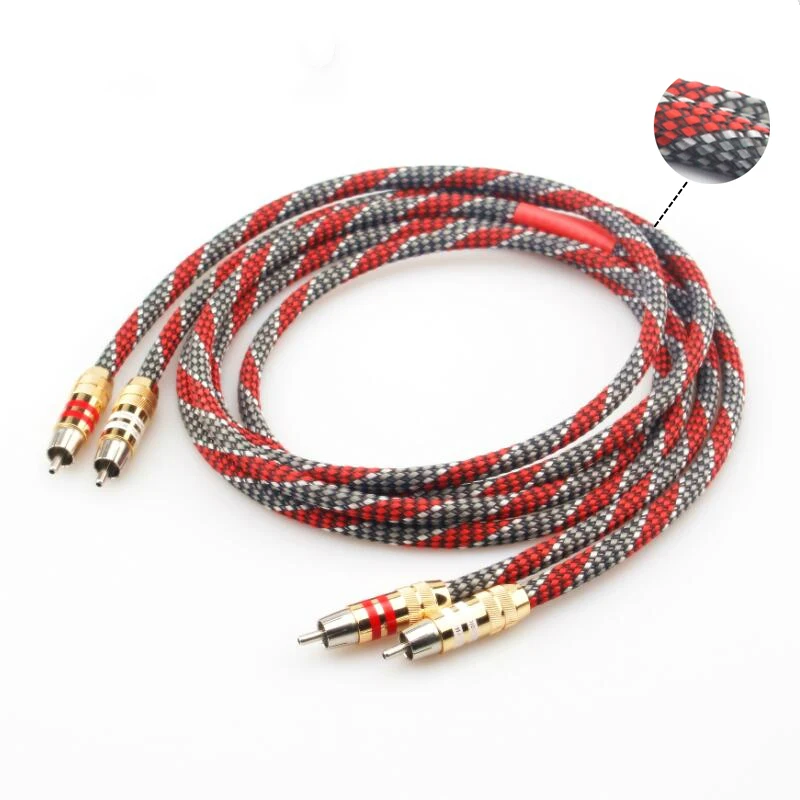 

Pair High Quality 4N OFC Silver plated HiFi RCA Audio Cable
