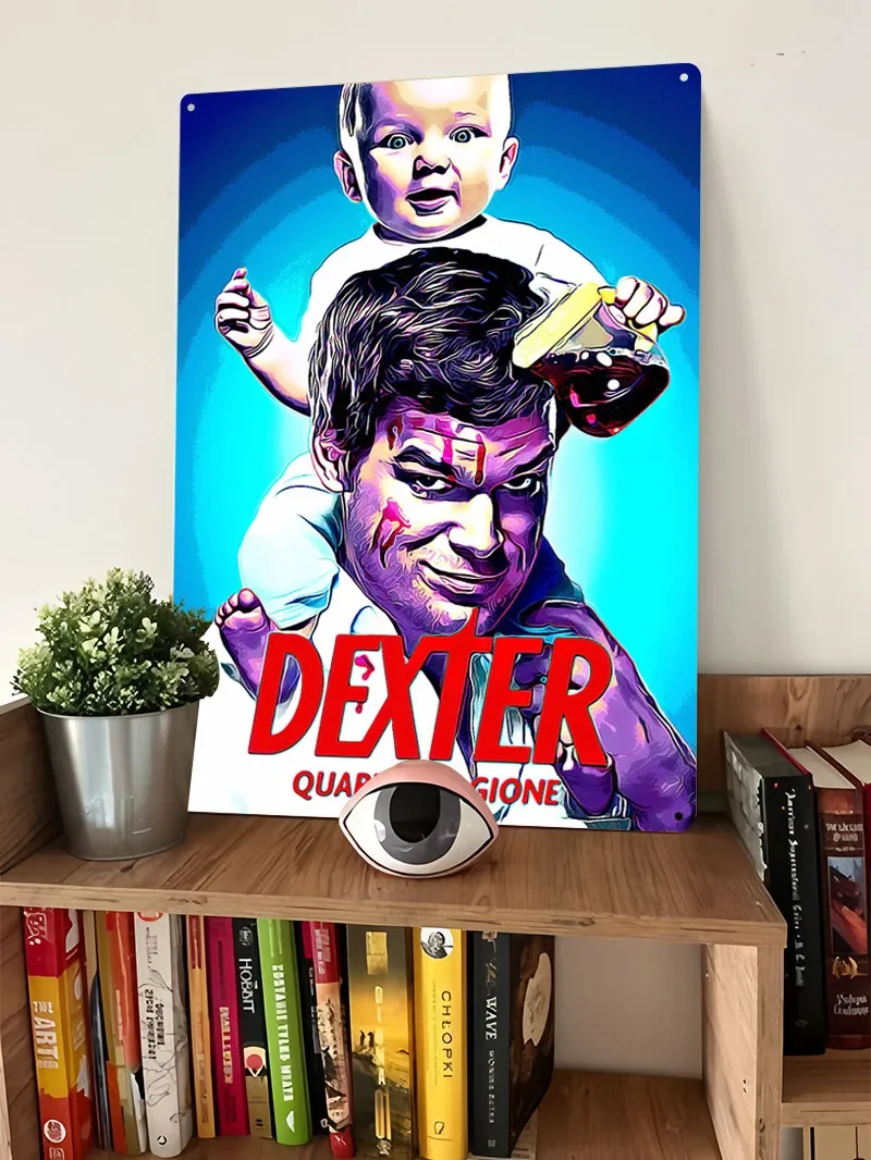 Фото Металлическая табличка Dexter 3: Классический кинопостер, современный декор для дома, гостиной. Индивидуальные жестяные вывески для дома, настенный декор в стиле ретро. №4