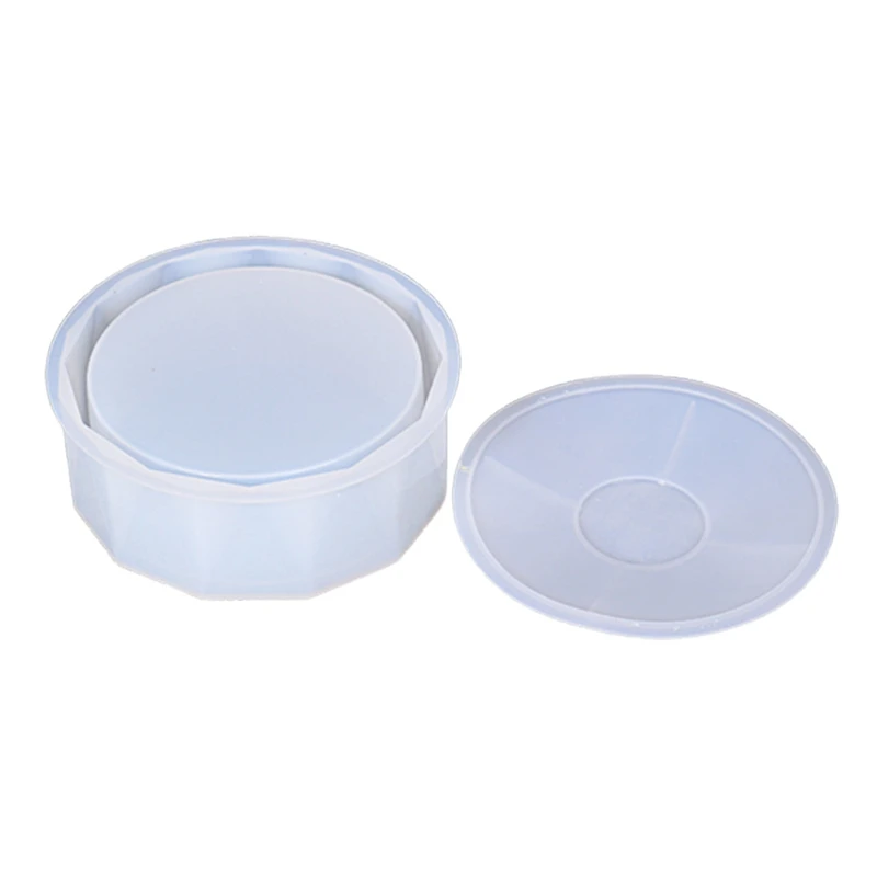 

2Pcs DIY Jewelry Epoxy Resin Mold Diamond Round Storage Box Silicone Mold Candle Handmade Soap Creative Handmade Jewelry