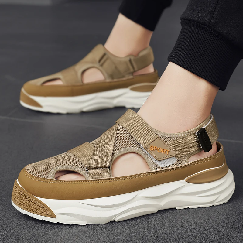 

Elegant and versatile thick sole comfortable and breathable hollow casual men's sports sandals