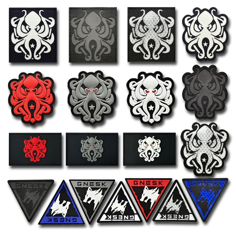 Игровой периферический логотип осьминога Светоотражающие ПВХ Светящиеся