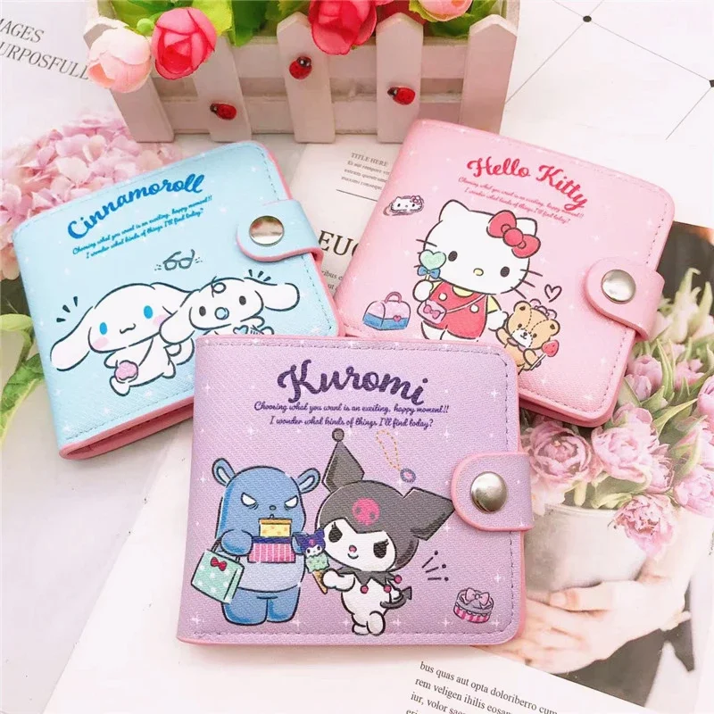 Розово-розовый маленький кошелек Hello Kitty в стиле аниме для женщин