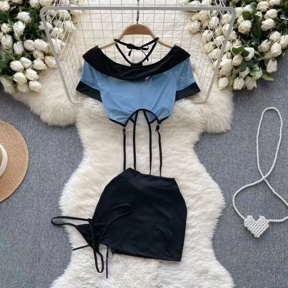 Прозрачный женский комплект одежды