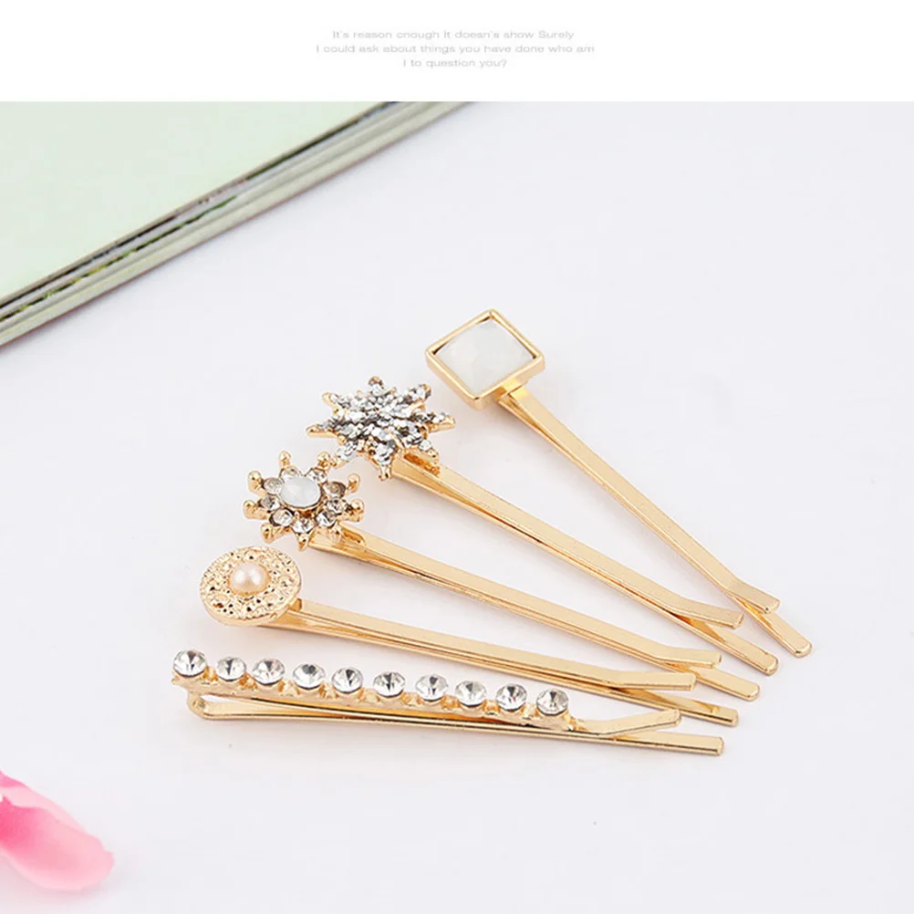 

Beaupretty Bobby for Hair, Metal Hair Clips Hair Rhinestone Barrettes Hair for Wedding, 5