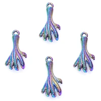 10pcslot individuality eagle chicken claw animal bird rainbow color charms metal pendant for making jewelry crafts accessories