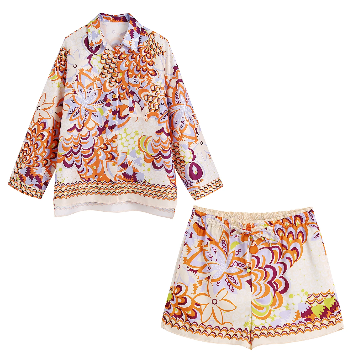 

Yahan Za 2022 Spring And Summer Women's New Style Pocket Decoration Printing Fashionable Temperament Slimming Casual Suit