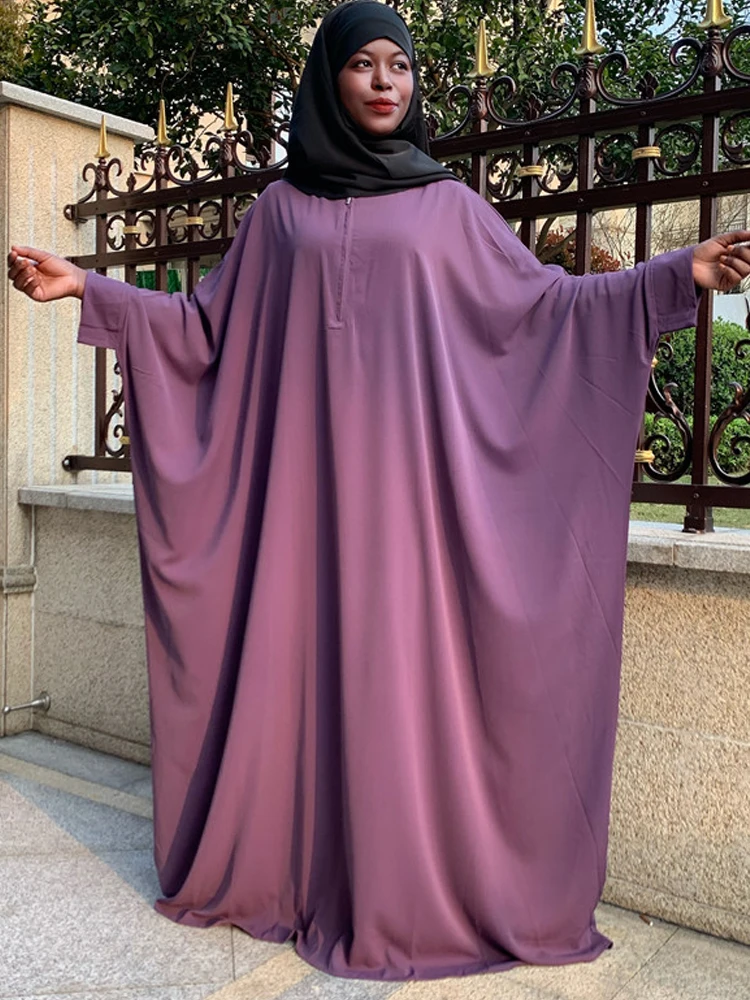 Butterfly Abaya Black Ramadan Gown Muslim Prayer Garment Jilbab for Women Islamic Outfit Dubai Abayas Khimar Long Hijab Dress