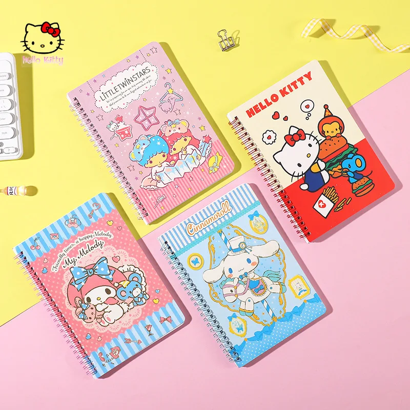 

Kawaii Sanrio, Hello Kitty блокнот Cinnamoroll My Melody мультфильм девушки спираль Книга Школа Офис запись встреч блокнот FriendGift