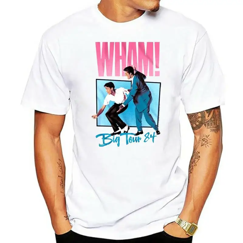 

Wham George Michael Make it Big Tour 1984 Mens T Shirt Pop Music Album Merch Top