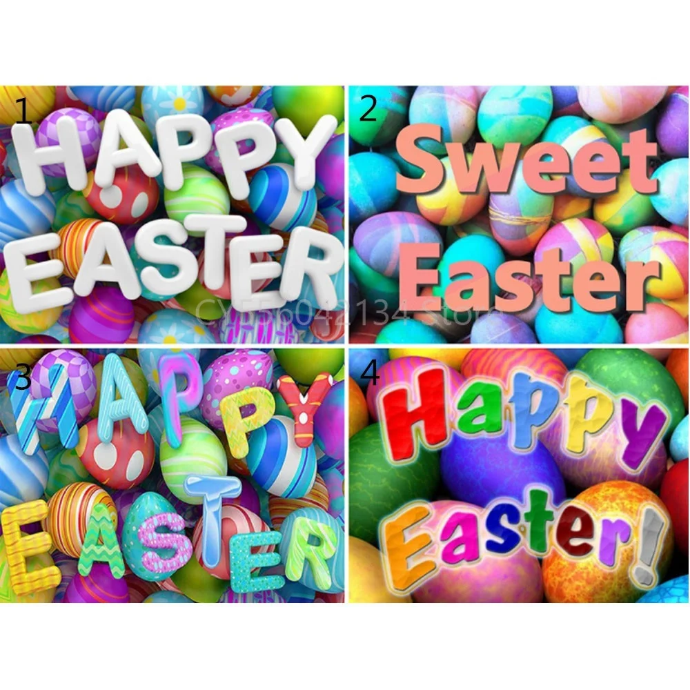 

DIY 5D Diamond Painting Easter Eggs Full Square Diamond Mosaic Landscape Rhinestones Embroidery Text Cross Stitch Home Decor