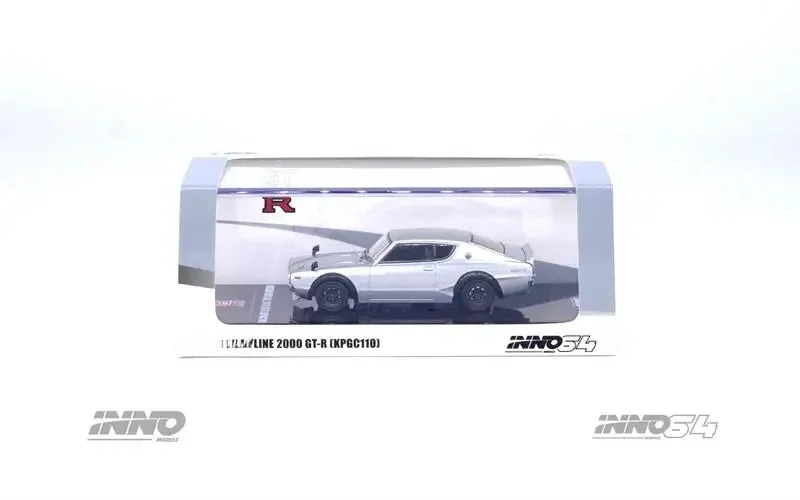 INNO 1:64 SKYLINE 2000 GT-R (KPGC110) Серебряная литая модель автомобиля