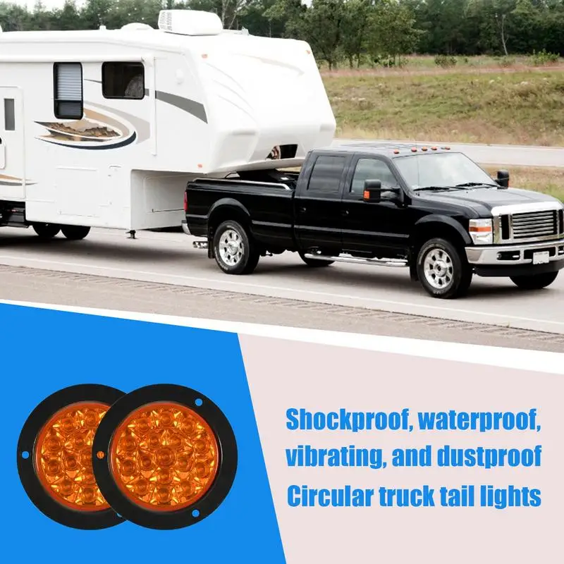 Задние фонари для прицепа Водонепроницаемые 4-дюймовые круглые красные янтарные