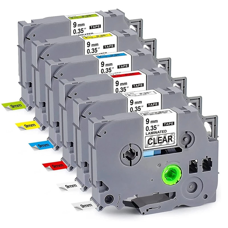 

For Brother P Touch Labeler Tape 9Mm Tze-221 Tze-121 Tze-421 Tze-521 Tze-621 Tze-721 Tape For Ptouch PT-D210 Label Maker