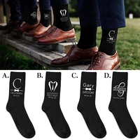 personalized wedding bestman groomsmen socks custom grooms party mens initial socks wedding party groomsmen gift