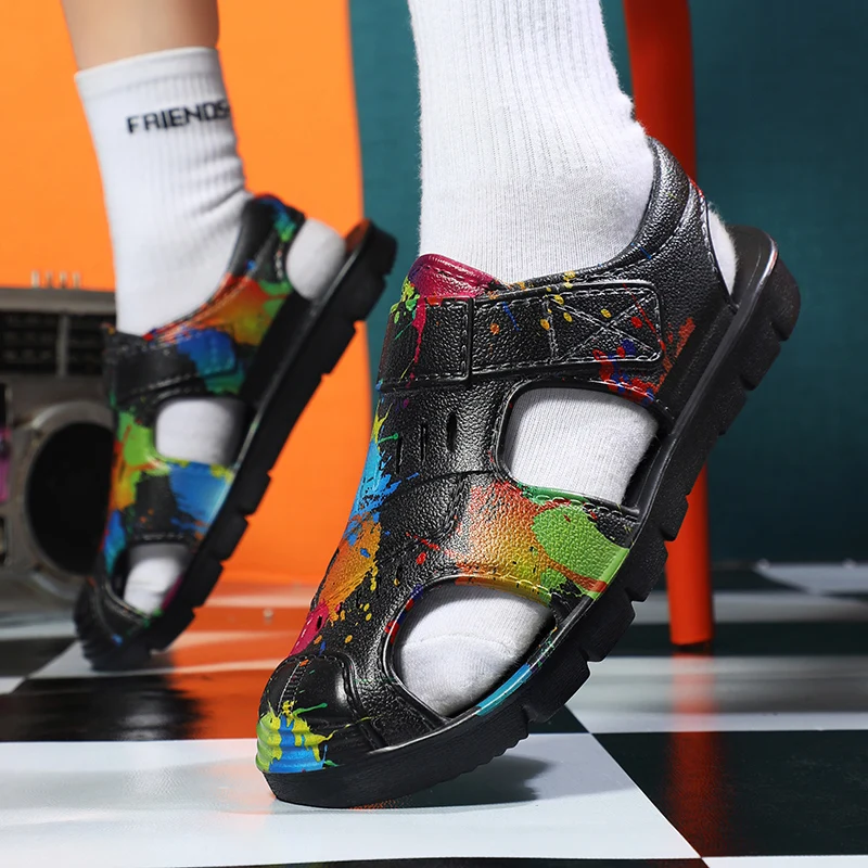 

Сандалии мужские дышащие, пляжные шлепанцы, Удобная Нескользящая повседневная обувь для сада, лето