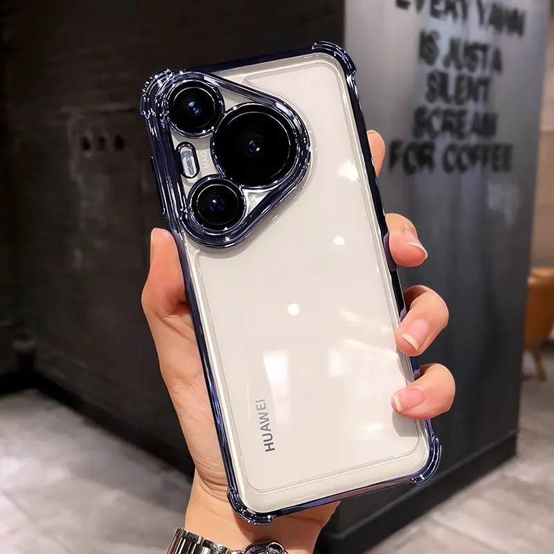 Противоударный прозрачный чехол Pura70 для Huawei Pura 70 ultra pro+ P P60 P50 P40 P30 pro Nova 9 SE
