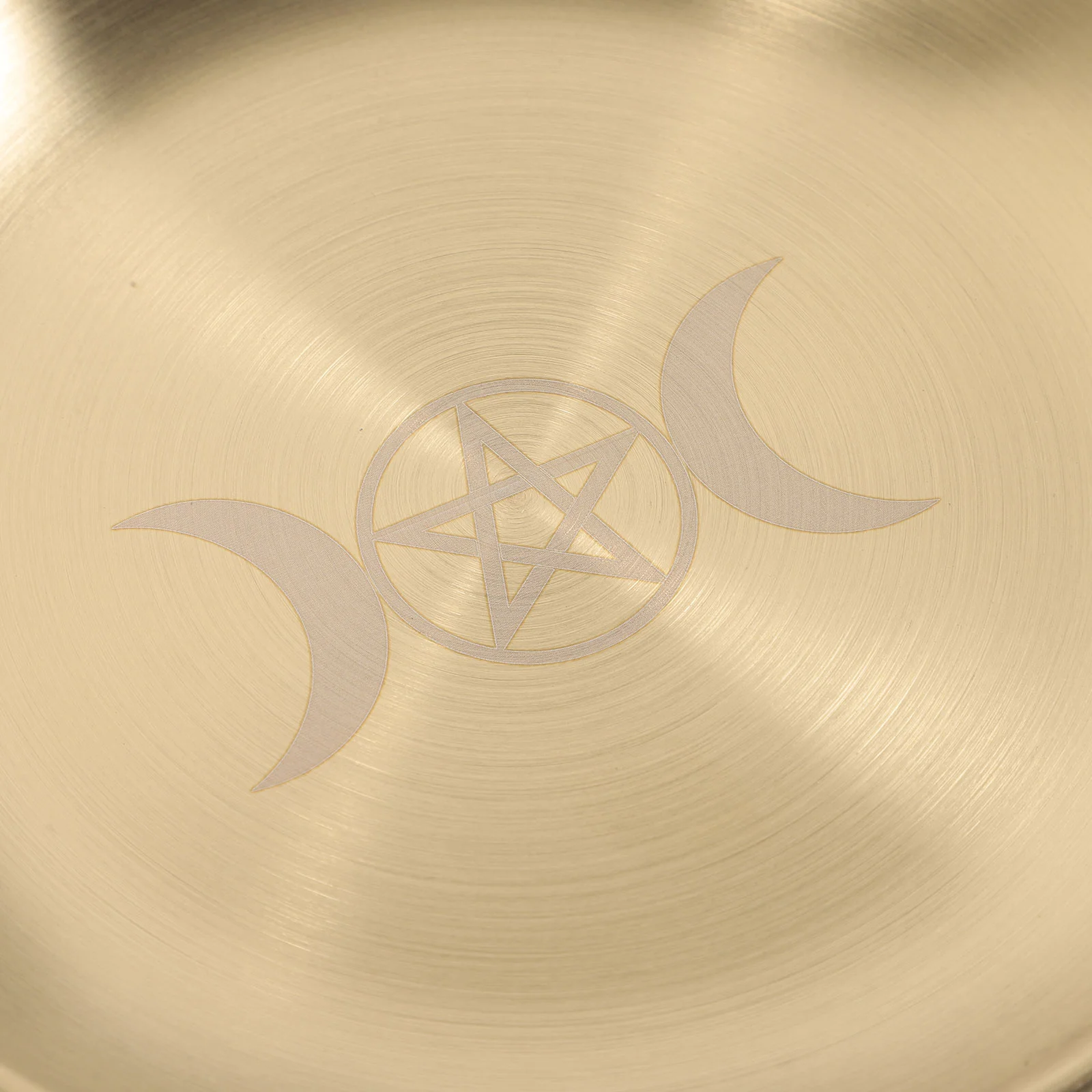 Пентакль трехфазный лунный золотой диск ювелирные изделия металлическое блюдо