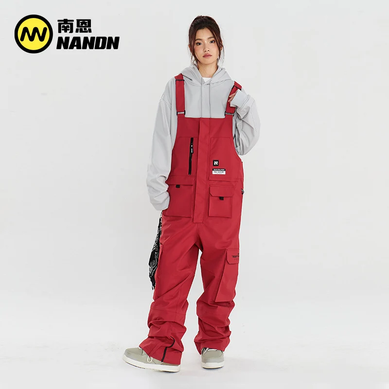Лыжные штаны NANDN с ремешком зимняя одежда водонепроницаемые и ветрозащитные