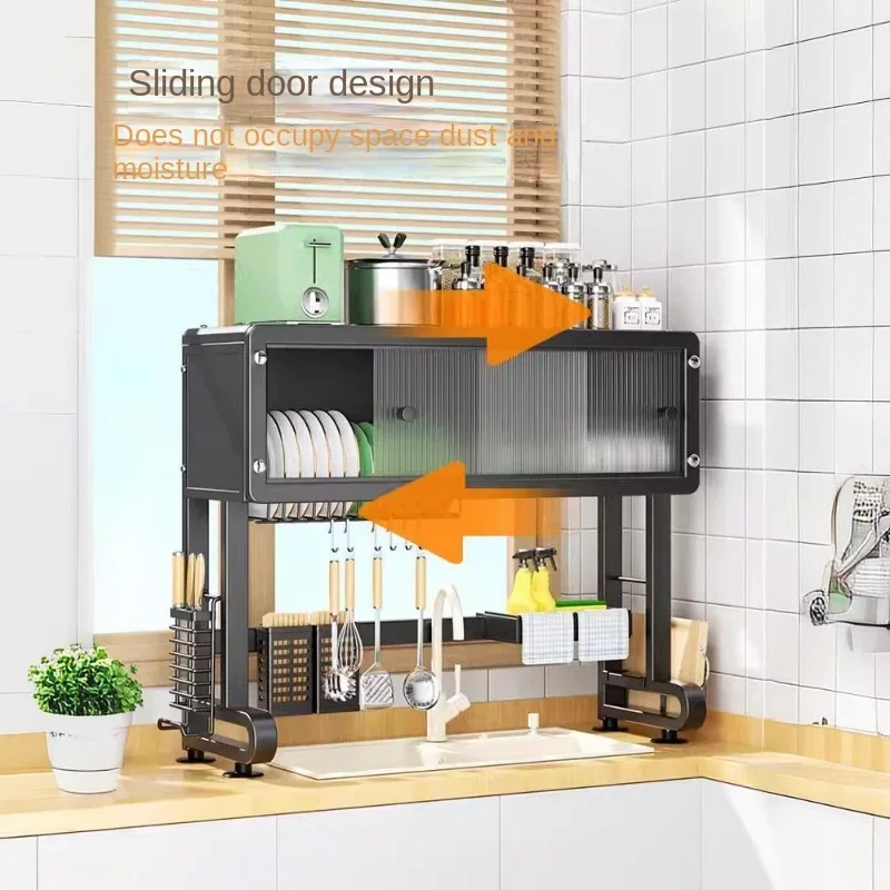 Компактная полка для кухонной раковины с несколькими отделениями и защитой от