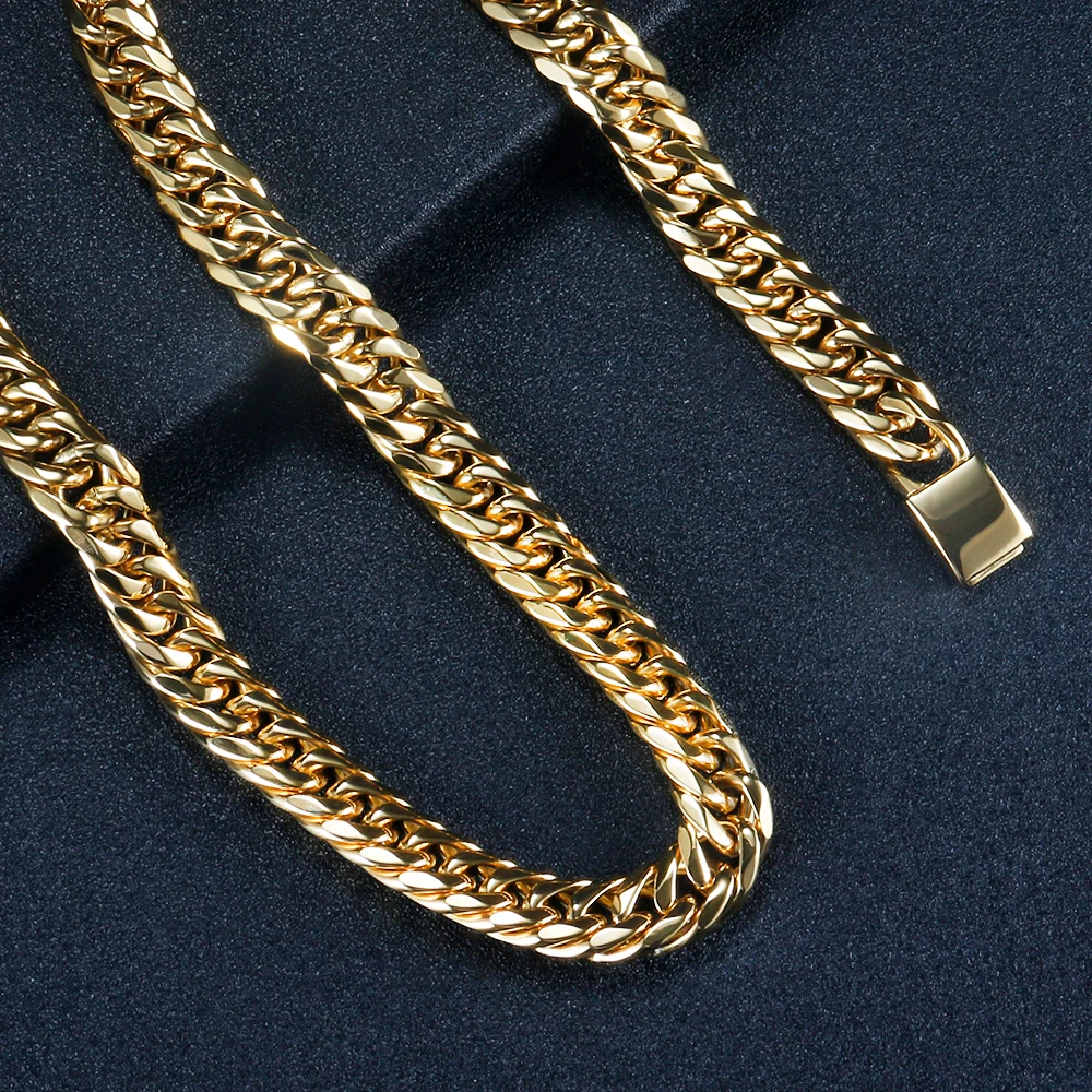 316L Stainless Steel Hip Hop Cuban Chains for Men Women Fashion Curb Cuban Link Chain Necklaces Gold Silver Fashion Jewelry