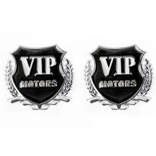

2 шт./лот 3D VIP MOTORS логотип металлическая автомобильная хромированная эмблема значок наклейка на дверь окно кузов авто декор DIY наклейка украшение автомобиля Стайлинг