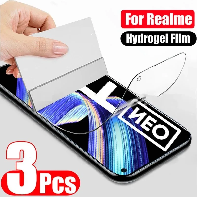 

3PCS Screen Protectors For Realme GT Neo 2 3 3T Hydrogel Film Not Glass For Realme Q5 8 9 10 Pro Plus 8 9i 4G 5G Protective Film