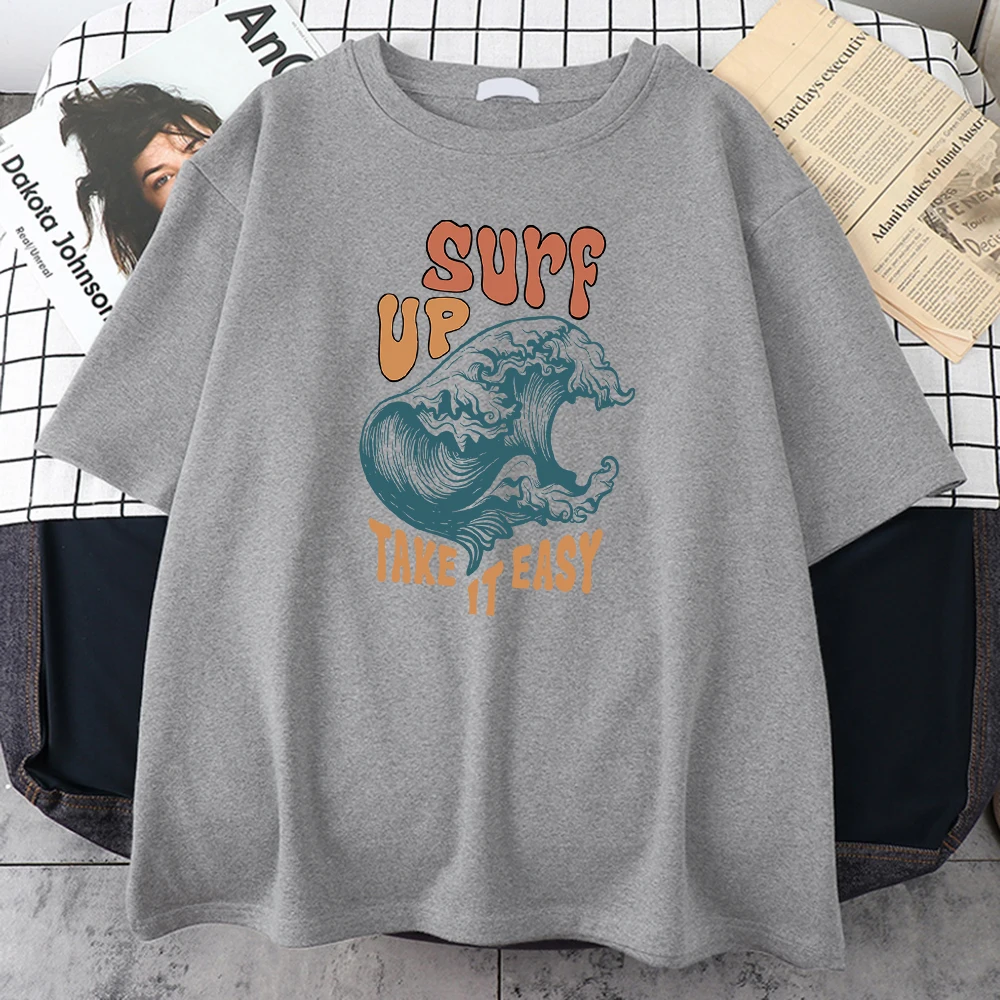 Женская свободная рубашка с принтом, Повседневная футболка большого размера