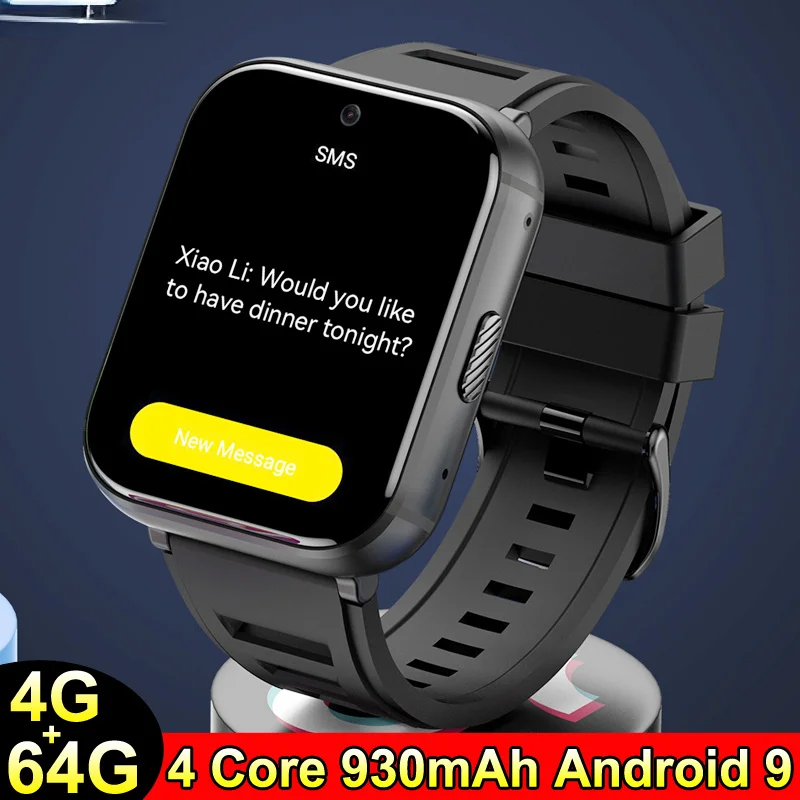 

2023 NEW 4G Phone Smart Watch Men 930mAh 4GB 64GB Smartwatch 4 Core MTK6761 CPU 5MP HD Camera SOS GPS Sports SIM Card Wi-Fi