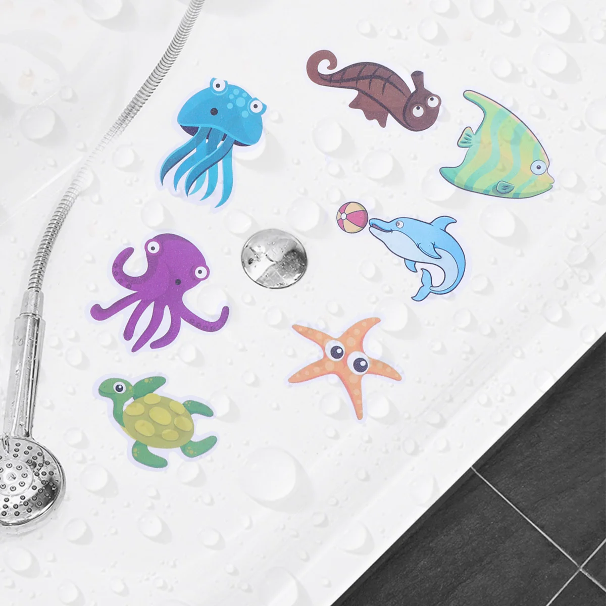 

Stickersbathtub Non Shower Anti Bathroomtub Adhesive Kids Applique Grips Sea Animal Waterproofdecals Bath Floor Mats Textured