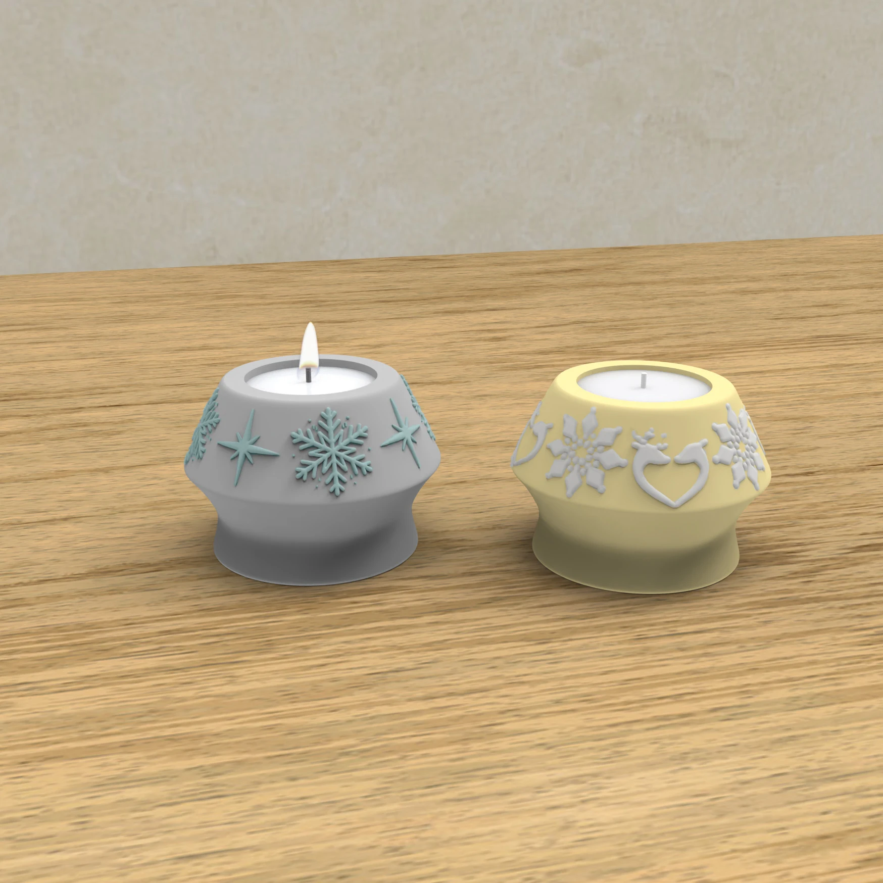 Силиконовая форма для цемента рождественский снежный подсвечник гипсовый Jesmonite