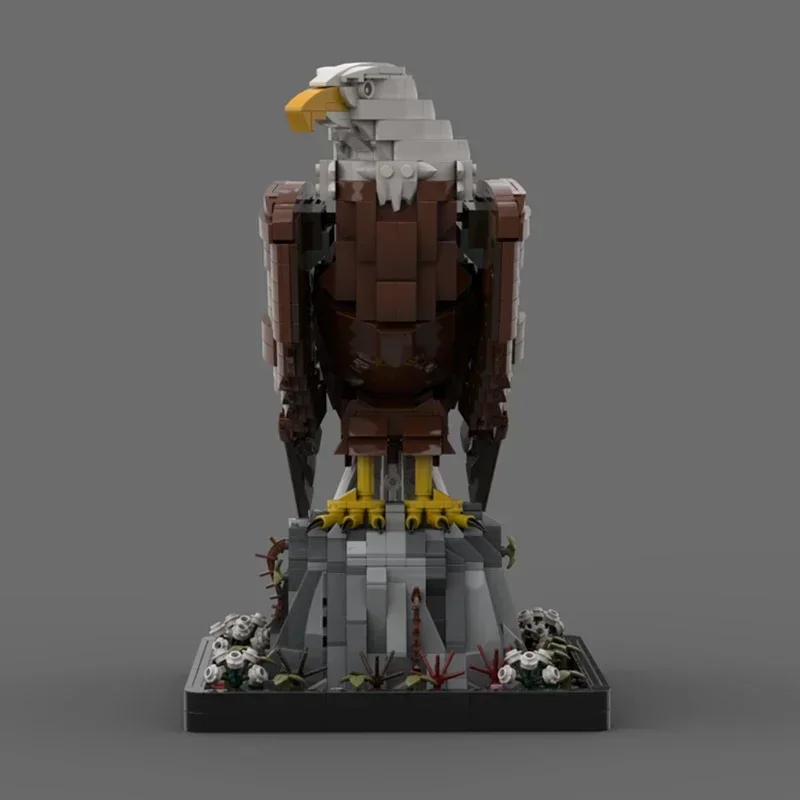 Животные украшения модель MOC строительные кирпичи стоячий белый орлан модульная
