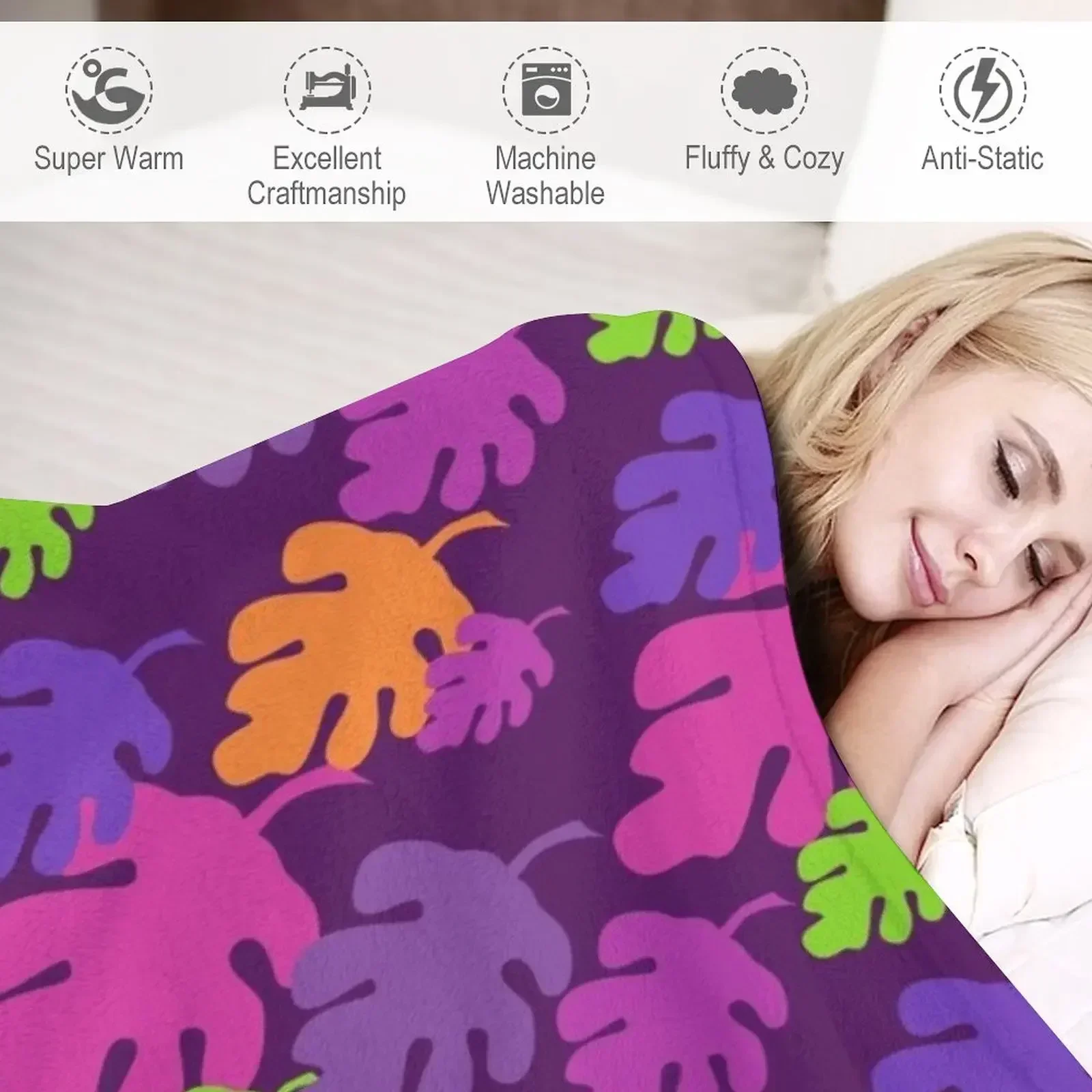 It's Raining Leaves (Funky Color Splash Oak Edition) Плед для дивана Роскошные утолщенные одеяла