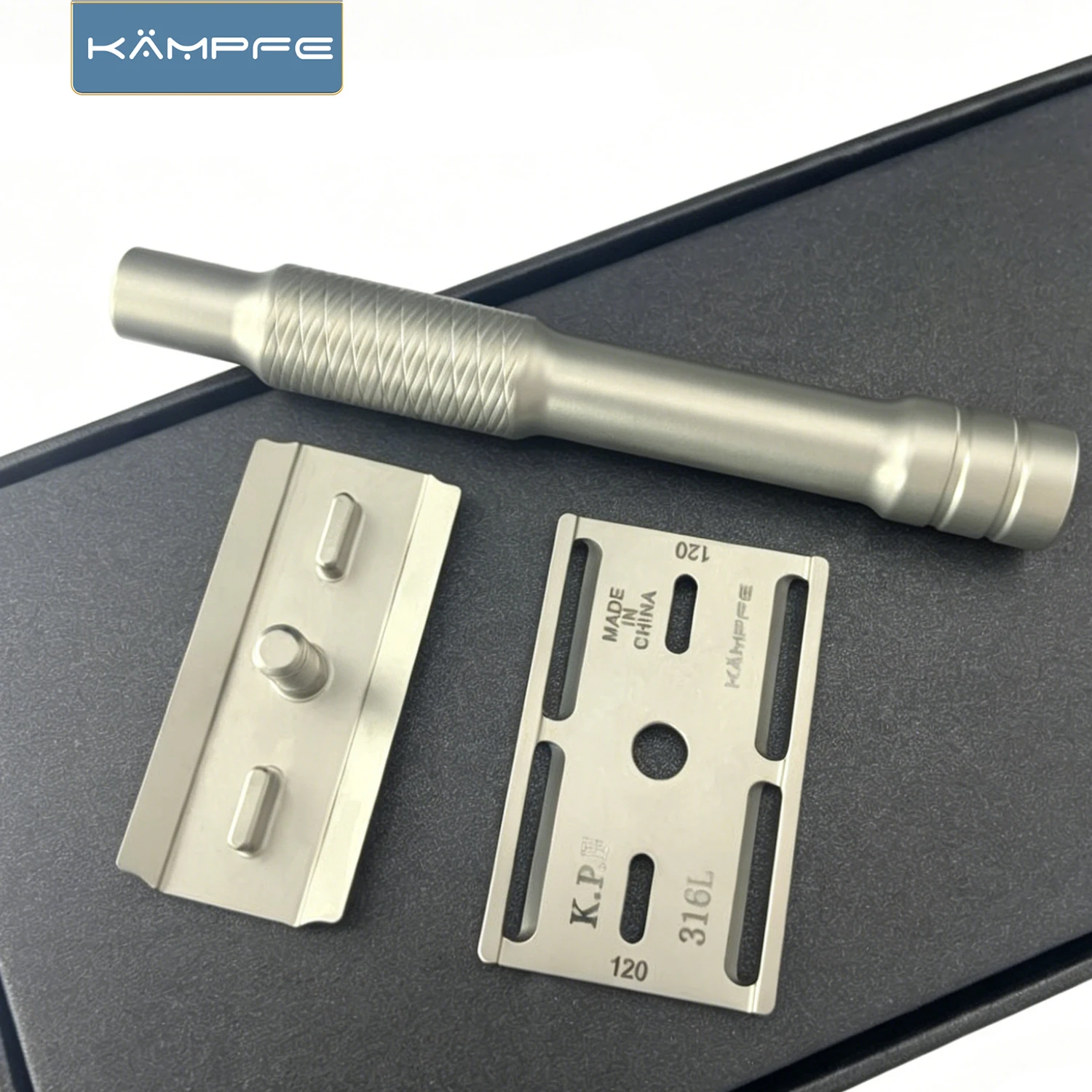 Фото Бритва KAMPFE Double Edge Safety Razor CNC для ручного бритья, из нержавеющей стали, с закрытым гребнем, не вызывающая раздражения, подарок на День отца №3