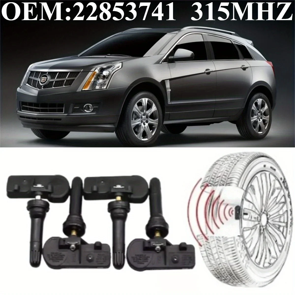 Фото 1/4 шт. OEM # 22853741 # Датчик давления в шинах TPMS 315 МГц для: # БУИК # CADILLAC (ATS CTS ELR ESCALADE SRX STS XTS) # ШЕВРОЛЕТ №2