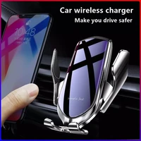 qi wireless car charger infrared sensor electric clamping wireless charging mobile phone holder wireless charger for iphone