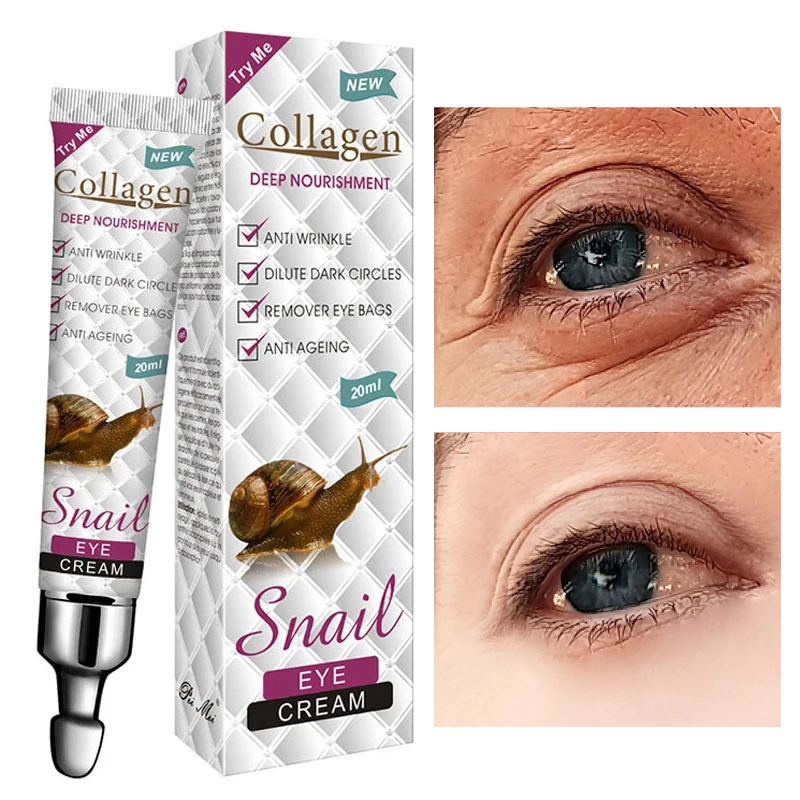 

Eye Cream Collagen Snail Serum Moisturizing Anti-Aging Anti-Puffiness Remove Dark Circles Lighten Fine Lines Nourish Skin Care