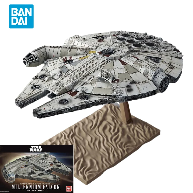 

Bandai Original STAR WARS Anime Figure MILLENNIUM FALCON THE FORCE AWAKENS Action Figure Toys for Kids Gift Collectible Model