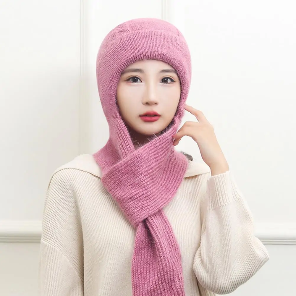 

Зимний шарф-Шапка мягкая Толстая вязаная высокая эластичность сохраняет тепло защита ушей от пиллинга женская зимняя шапка для свидания