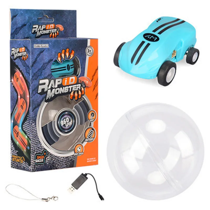 Mini High Speed RC Car 360 Degree Rotation Remote Control Luminous Stunt Turn Trick with Light Charging Gift Toy | Игрушки и хобби