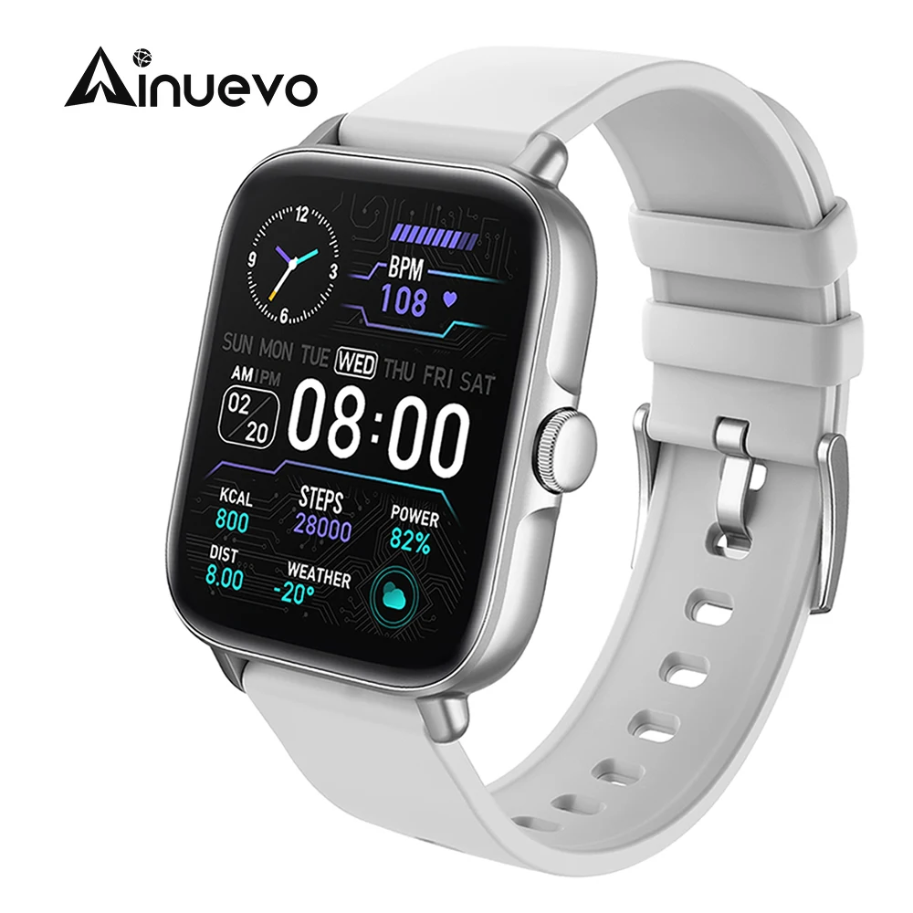 

Смарт-часы Ainuevo Y20GT с поддержкой Bluetooth и HD-дисплеем 1,7 дюйма