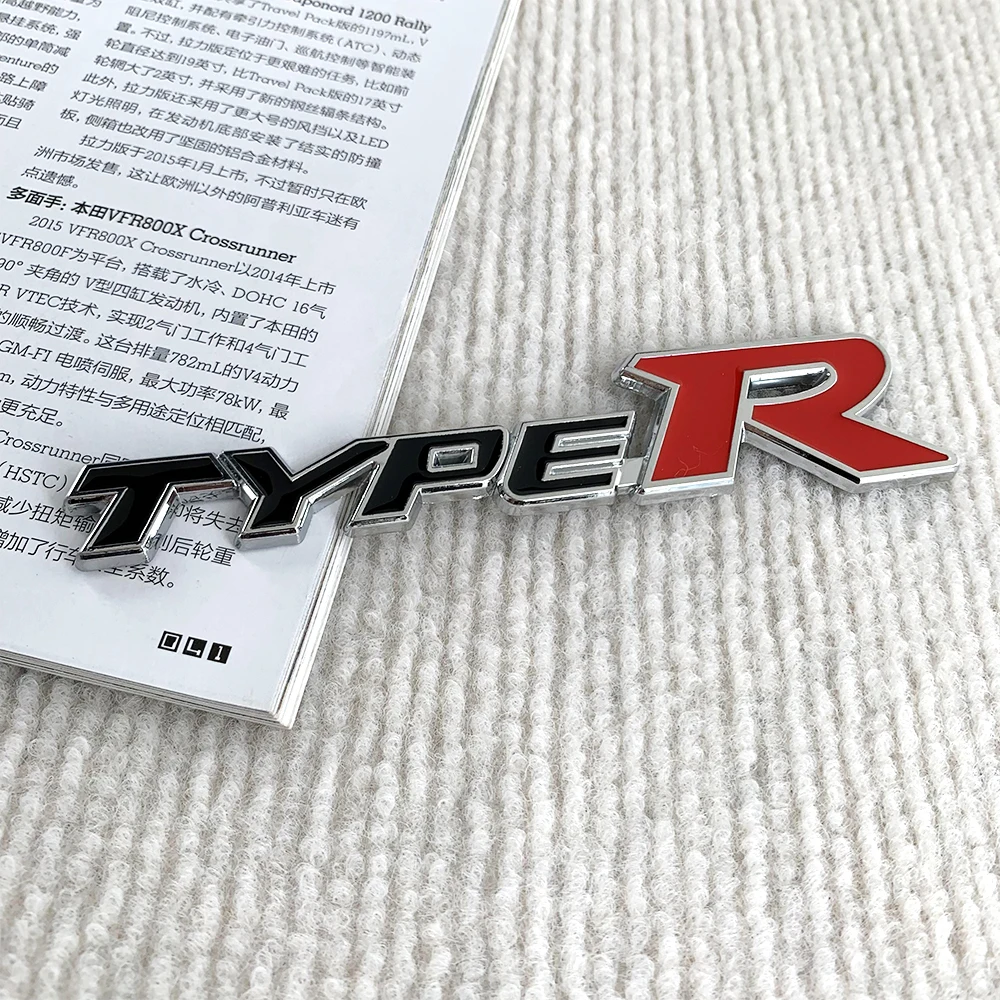 

3D металлическая эмблема на переднюю решетку автомобиля, наклейка с логотипом типа R для Honda CIVIC FD2 FD FA 5 Mugen TypeR, аксессуары для стайлинга гоночного автомобиля