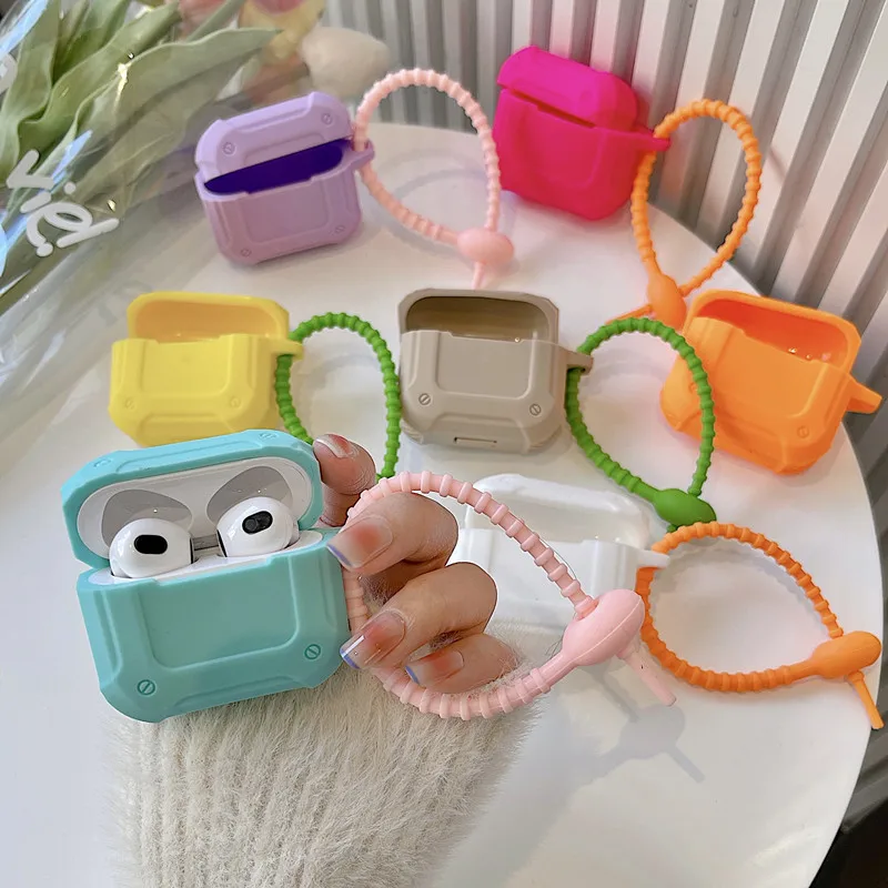 

Candy colors mech Soft Cover For Apple Airpods pro Case TPU Anti-fall Cover For 2021 New airpods 3 Case Earphone Case