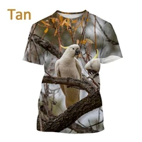 new fashion animal parrot 3d printing t shirt personality casual short sleeved printed o neck neutral t shirt