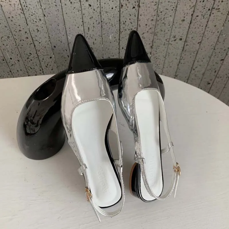 

New 2022 Slingback Buckle Strap Female Casual Outdoor Shallow Flats With Shoes Women Mules Pointed Toe Elegant Ladies Sandals