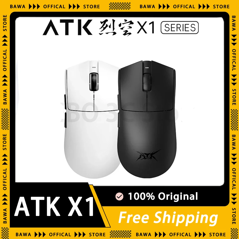 Фото ATK Blazing Sky X1 Pro Max Мышь Paw3950 Датчик 8K с низкой задержкой Трехрежимная беспроводная мышь Легкие игровые мыши для ПК геймера №1